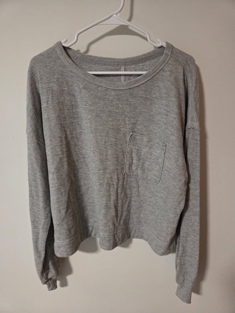 Aerie - Gray Pocket Long-Sleeve Top